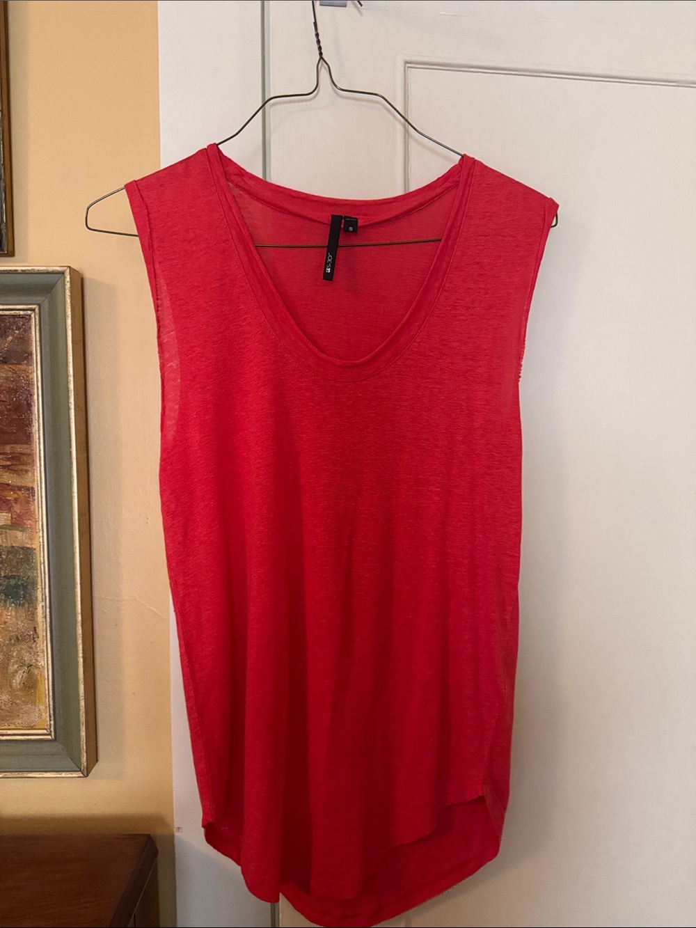 Women's Scoop Neck Red Tank Top